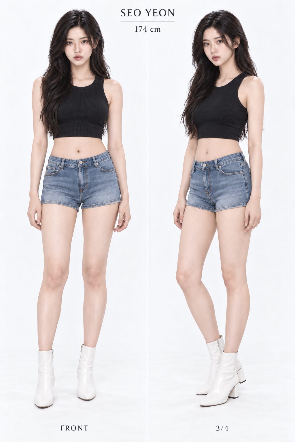 서연 정면과 사선 전신 스튜디오 사진