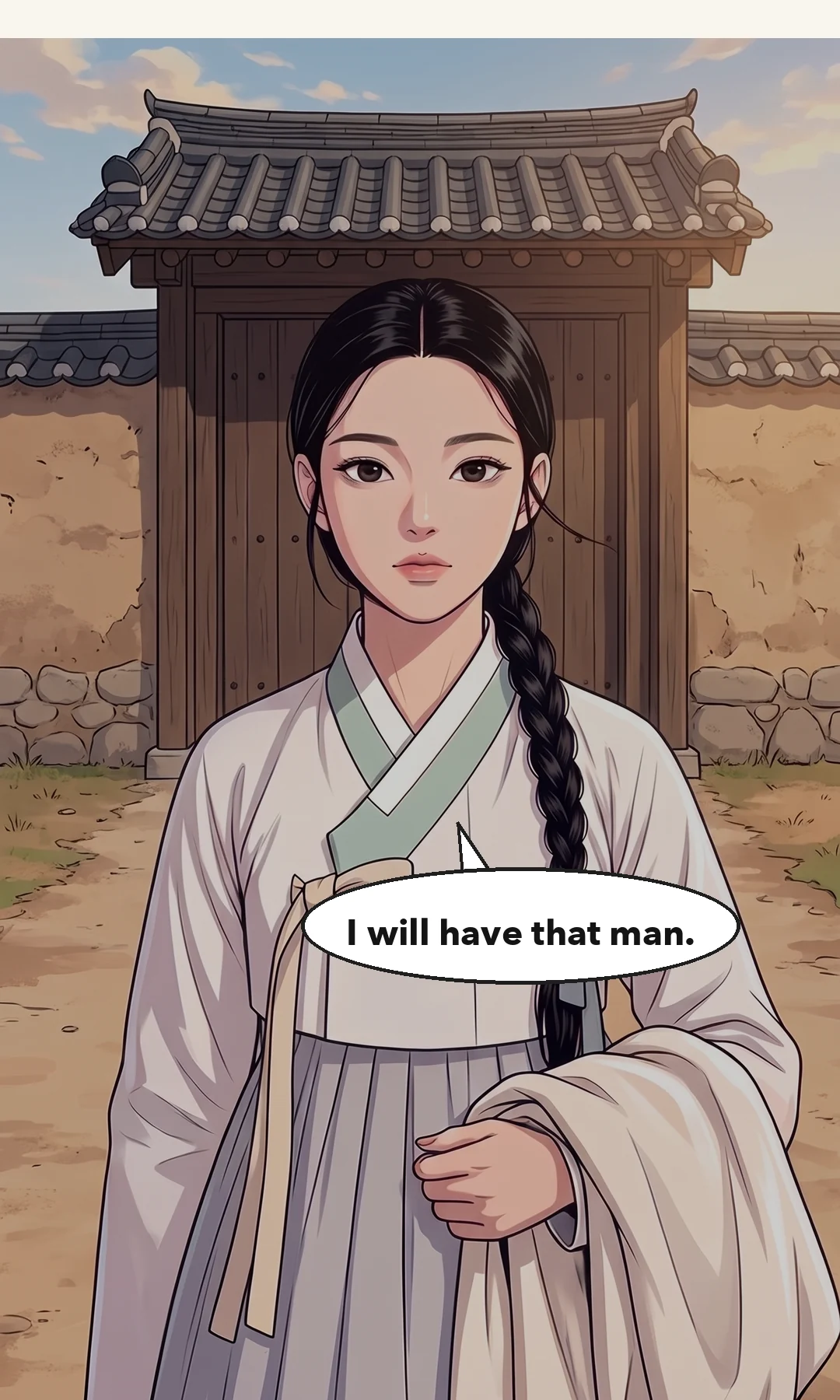 (new) Evening. The closed Yun gate seen from outside. — That evening the Yun gate stayed shut.