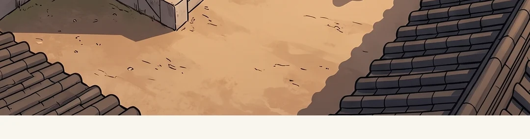 (신규) 아침. 윤가 대문 앞. 별영 호위가 문을 열고, 이헌(회색 평복)·연화·솔이·무영이 들어선다. — 이튿날 아침. 별영의 호위가 윤가 대문을 열었다.