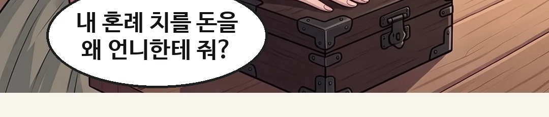 돈함에 손을 얹은 채 동생에게. 담담 — 반말, 마르게. / 도윤. 옥졸이 글 쓸 만큼만 앞손 줄을 늦춘다. 애원 — 존칭이 늘고 빨라진다. — 연화 "그 사람 빚, 내가 갚았어. 그 돈이 먼저야." 도윤 "전하인 줄은 몰랐던 것이오. 이번 일도…" 왕의 정체를 안 뒤로, 도윤의 말에는 존칭이 늘었다.
