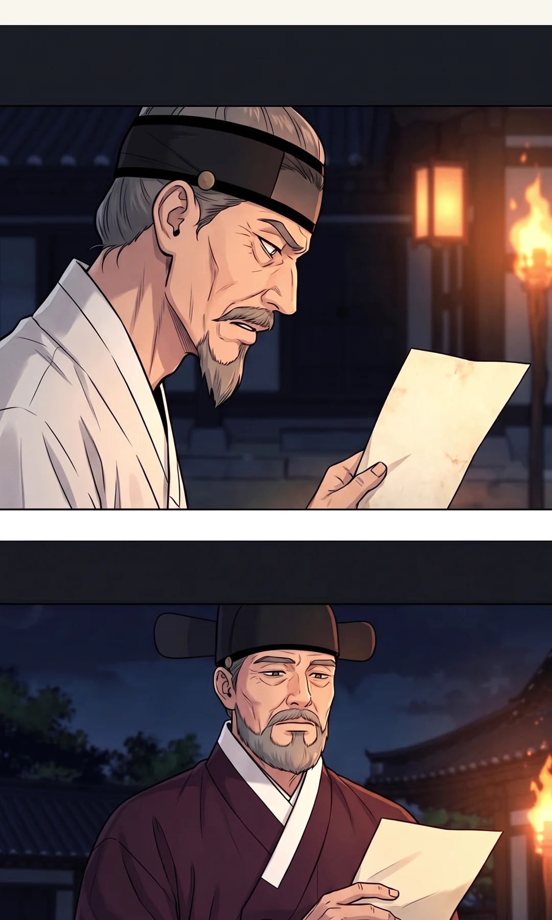 연화의 손이 붓을 지나간다. 붓은 제자리에 남는다.