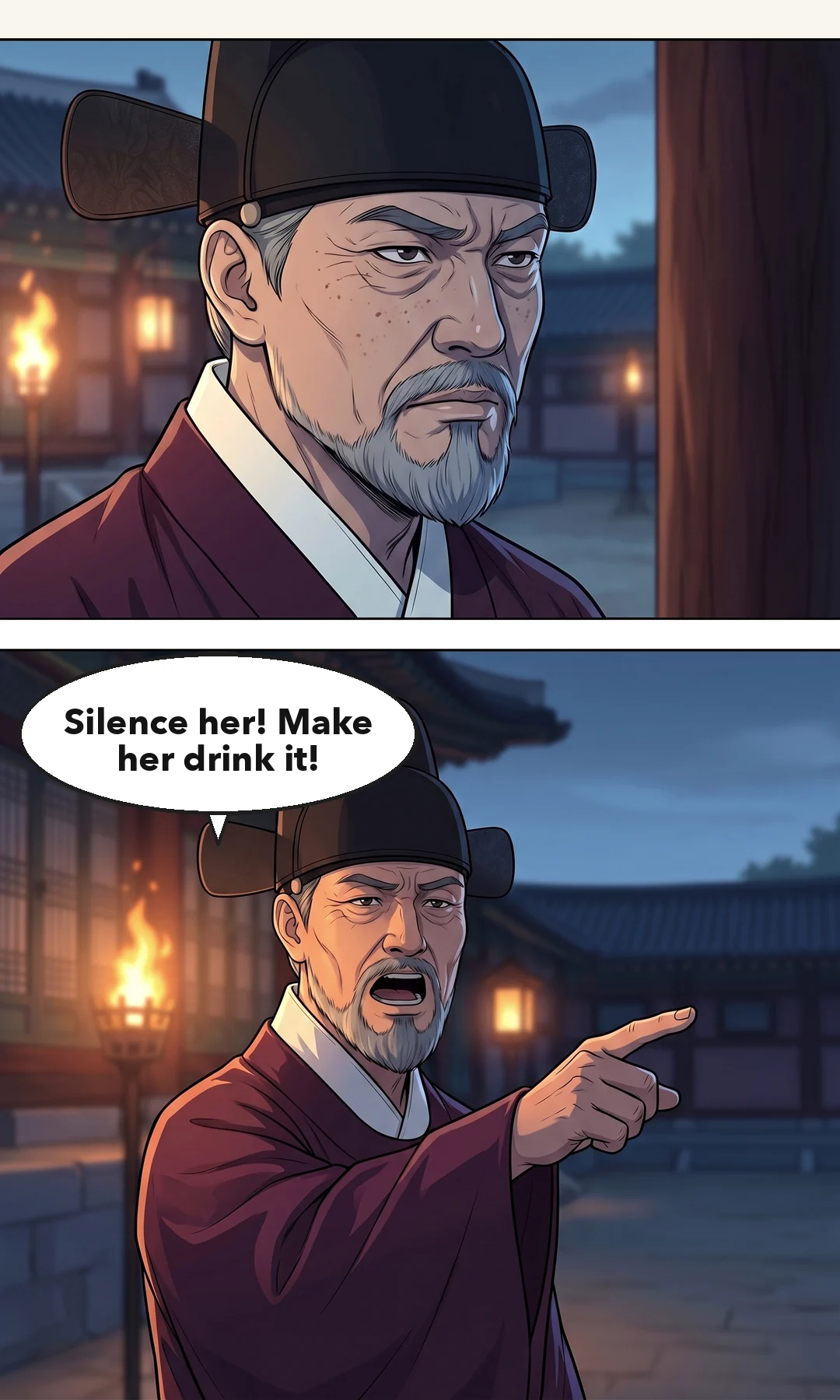 The king disowns the order. — Yi Heon: "That order was never mine."