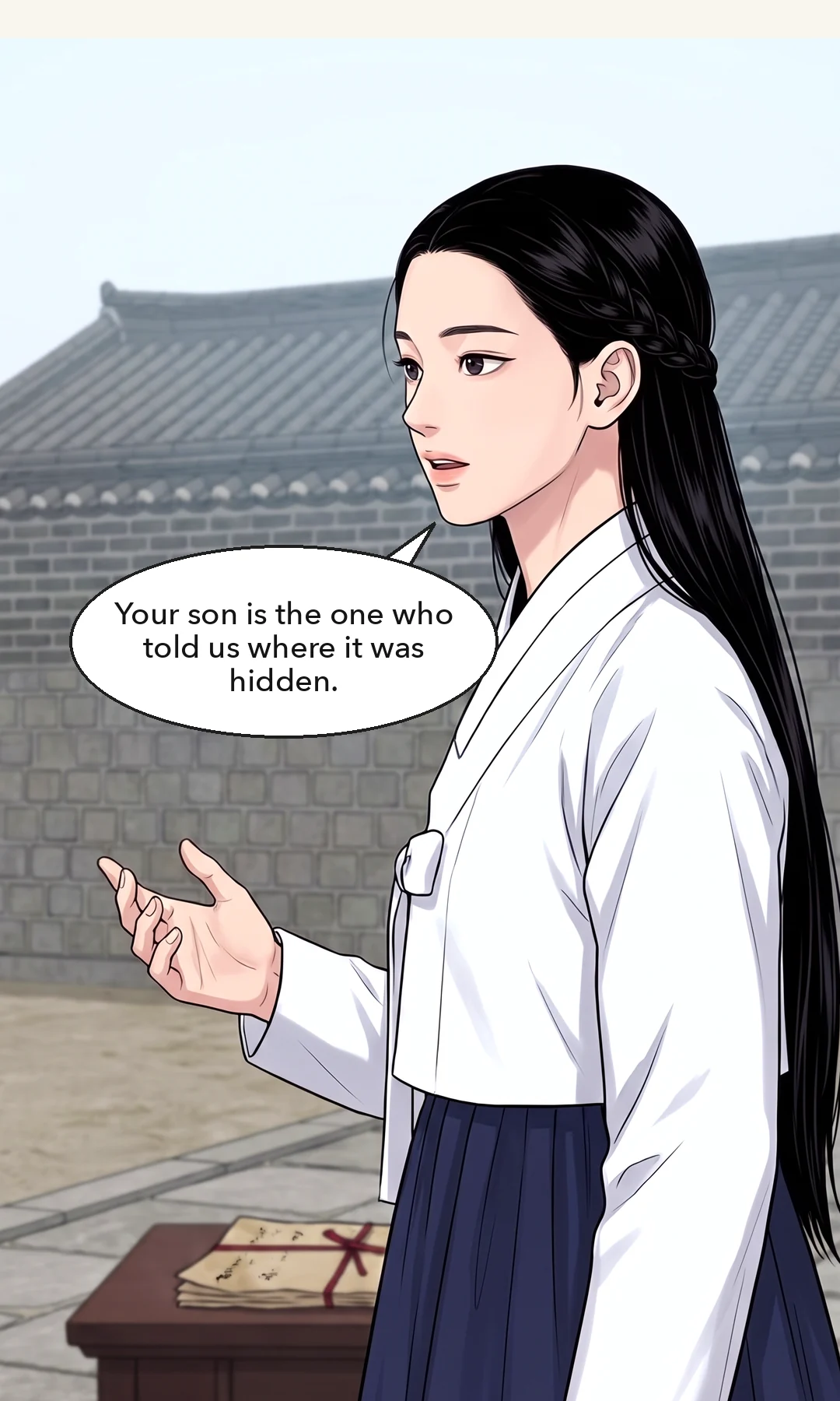 The king passes sentence on Min Chi-gyeom. — Yi Heon: "Treason and murder. Behead Min Chi-gyeom."