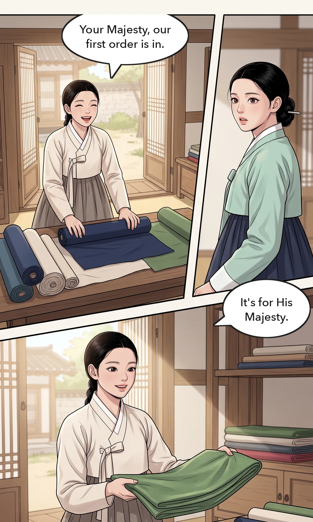 Yeonhwa hearing her mother's name. — Her mother's name was spoken aloud for the first time.