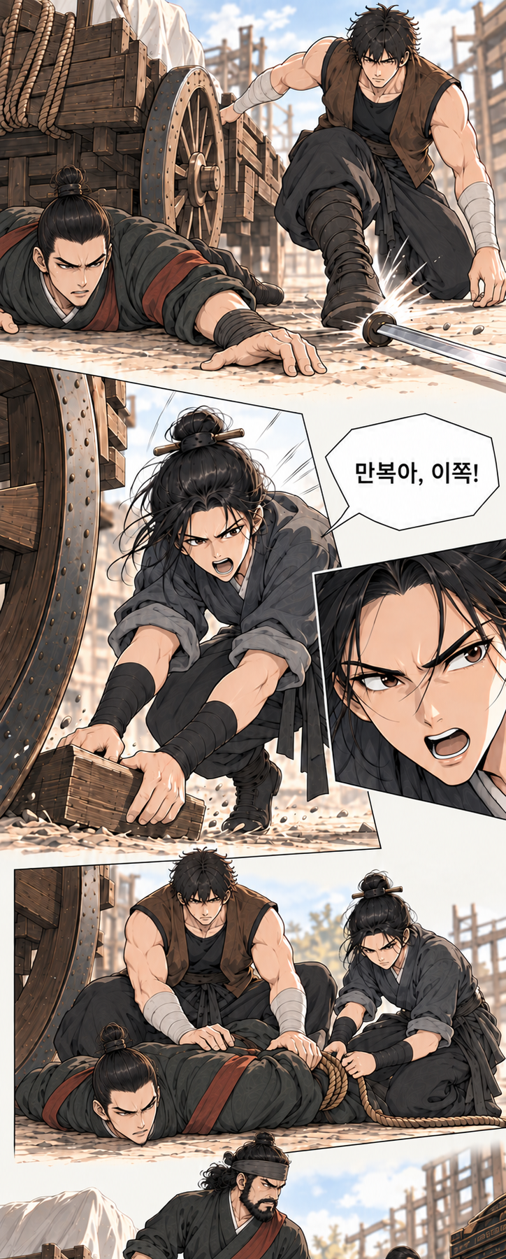 마교협객 1화 장면 P14. 대사: 만복아, 이쪽!