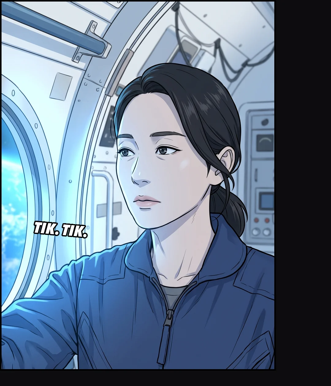 She presses the transmit key.