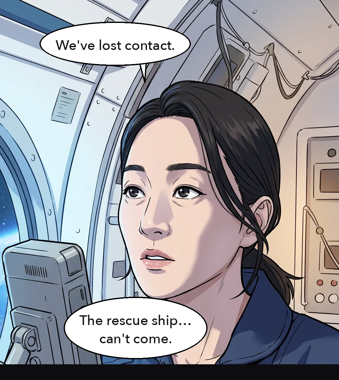 "We've lost contact. And the rescue ship… they say it can't come."