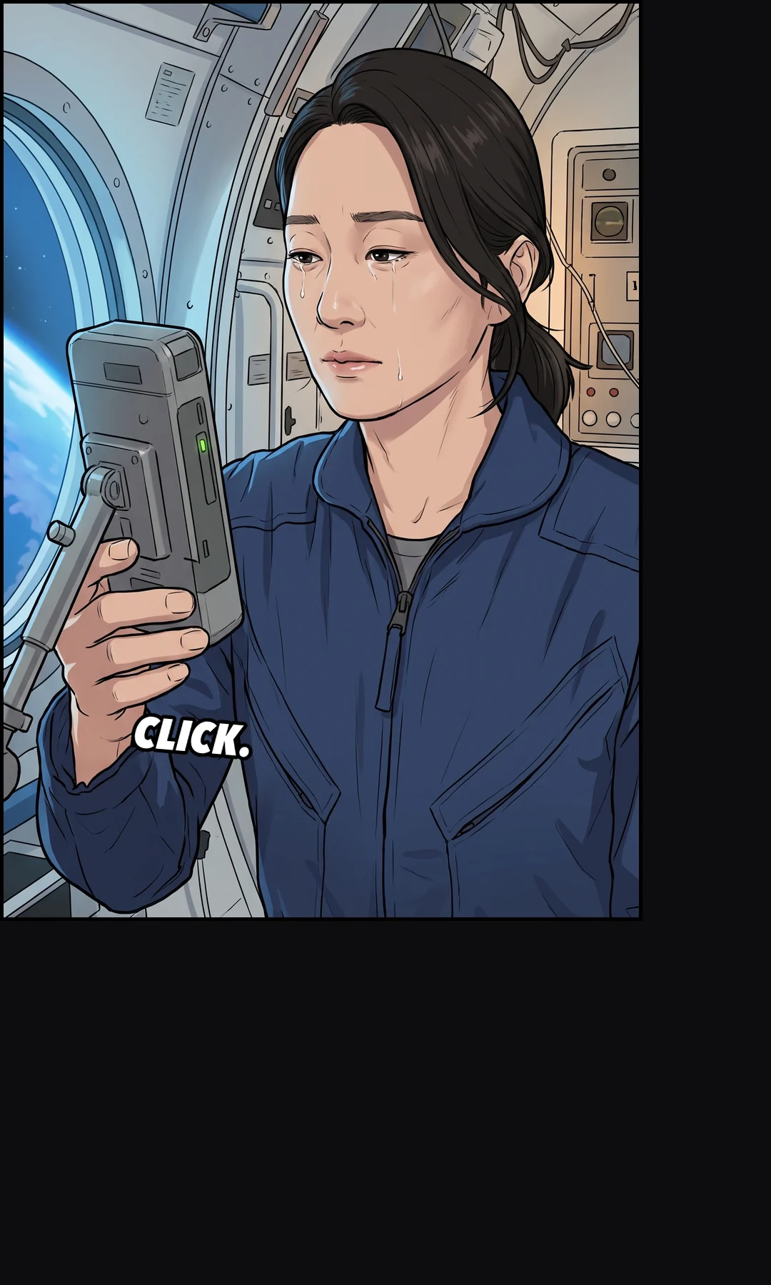 She stops the recording.